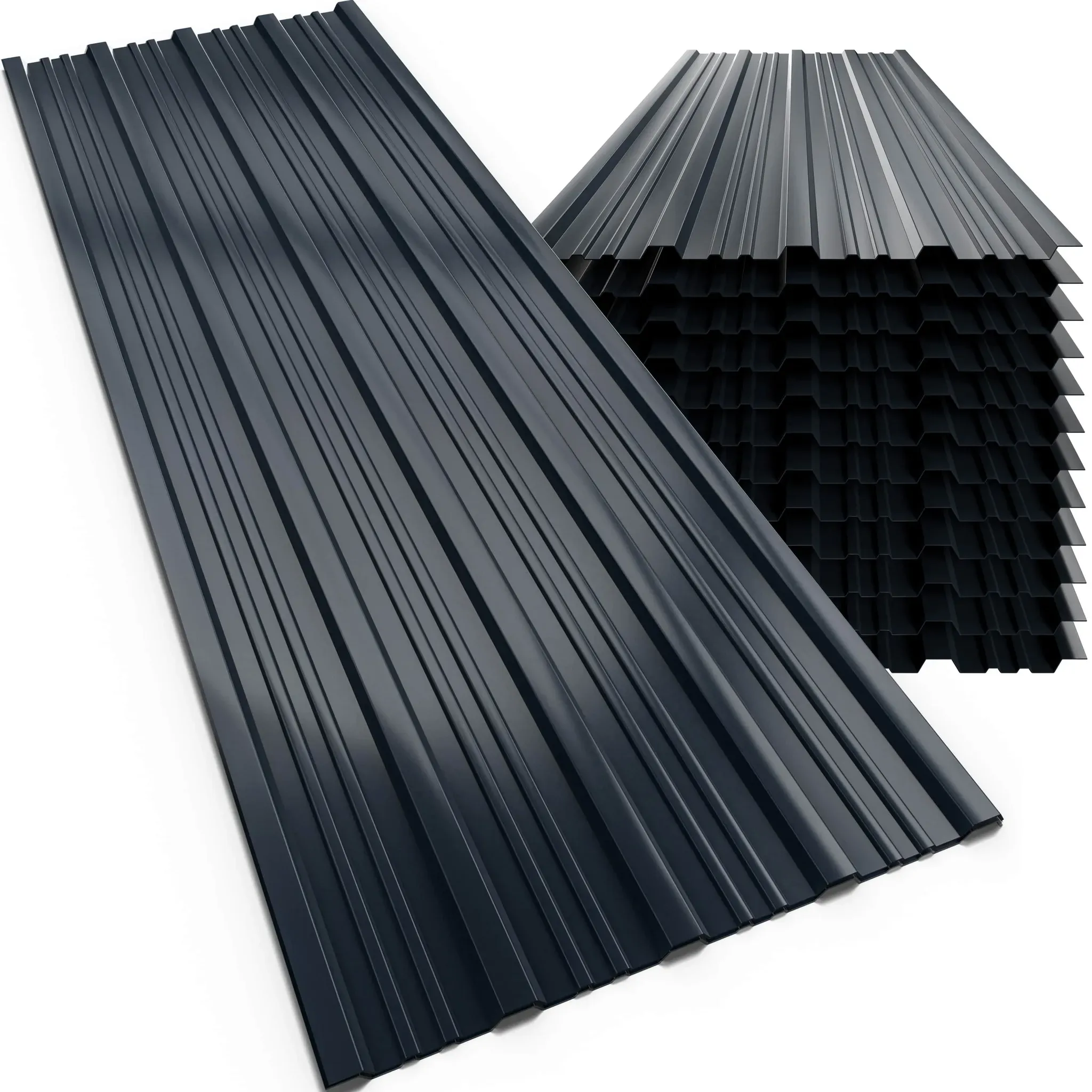 Trapezoidal sheet metal set of 28 anthracite 110x46cm