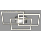 Briloner LED Deckenleuchte Frame 80 cm, alu chrom, Glitzereffekt
