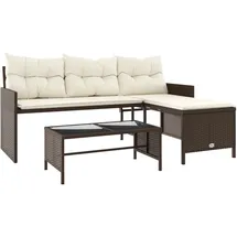 vidaXL Gartensofa in L-Form Loungesofa braun