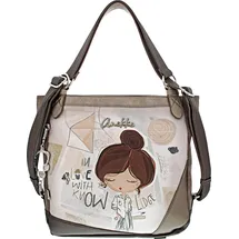 Anekke Sophia Schultertasche Polyurethan Braun/Weiß/Bronze/Mehrfarbig