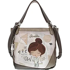 Anekke Sophia Schultertasche Polyurethan Braun/Weiß/Bronze/Mehrfarbig