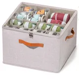 Corkovia Verstellbarer Schuh organizer für Schrank, großer Schuhorganizer aus hochwertigem Leinenstoff, platzsparende Schuhaufbewahrung mit klarem Deckel,für bis zu 16 Paar,stapelbare Schuhboxen,Grau