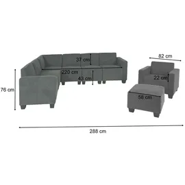MCW Modular Sofa-System Couch-Garnitur Moncalieri 6-2, Stoff/Textil ~ grau
