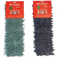 Hh-haushalt Bodenwischer Ersatzbezug 2er Set (Blau/Grau), 10x40cm, 100% Microfaser,