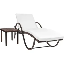 furnicato Sonnenliege 193 x 65 x 56 cm Braun