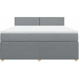 vidaXL Boxspringbett 180 x 200 cm Hellgrau