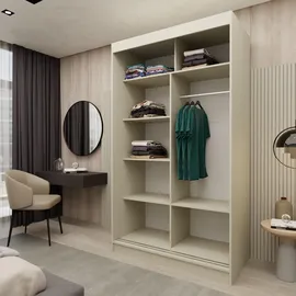 masseno Schwebetürenschrank Grazia 120 x 216 x 61 cm Gelb