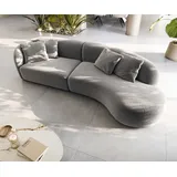 DeLife Sofa Mairi 330x160 cm Bouclé Silbergrau
