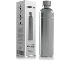 Nordiqo Premium 1L / 1000 ml Flasche aus edelstahl | Kompatibel mit Aarke Carbonator 3, Sodastream (exkl. Crystal + Jet) und vielen anderen | Spülmaschinenfest, Kein Verfallsdatum