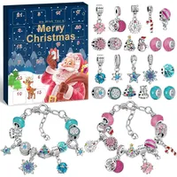 Adventskalender 2025 Kinder Mädchen, Weihnachtskalender Schmuck,24 Füllung Basteln Charms Armbänder Kit,Weihnachten Geschenk Teenager 6 7 8 9 10... - Bunt