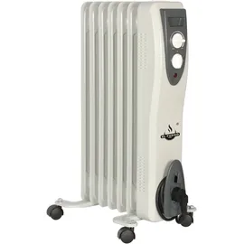 El Fuego Mobiler Elektro-Ölradiator 7 Rippen Weiß