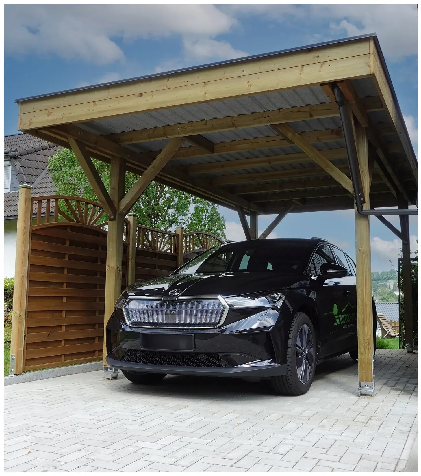 LENNECARport, Einzelcarport mit Flachdach Modell "Hockenheim"