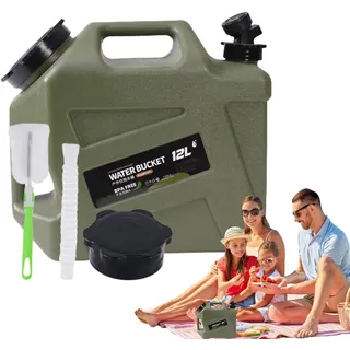 12L Wasserkanister, Wasserkanister mitHahn und Griffen, Camping Wasserkanister, Trinkwasserkanister Tragbarer Mehrzweckkanister Wassertank, für Outdoor, Van, Wohnmobil