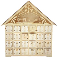 Schneeflocke Holz Weihnachten Countdown Kalender LED Beleuchtetes Holzhaus Weihnachten Weihnachten Holz Adventskalender