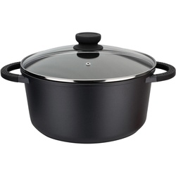 Kochtopf GSW "SilcoGuss noir" Töpfe Gr. 7,0 l + Ø 28 cm + Höhe 13,5 cm, schwarz Suppentopf Suppentöpfe Topf Induktion