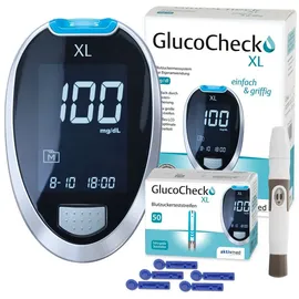 GlucoCheck XL Blutzuckermess-System mg/dl mit 60 Blutzuckerteststreifen