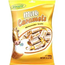 Woogie Karamellbonbons Milk Caramels, Weichkaramell, 83 Stück, 1000g