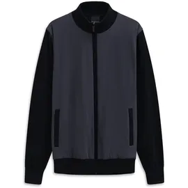 Bugatti Strickjacke "Regular Fit", Herren, Gr. 3XL, 390, marine, Jersey, 100% Baumwolle, unifarben, regular fit, ohne Ausschnitt, Rippbündchen, Strickjacken Strickjacke, mit Stehkragen und Reißverschlusstaschen