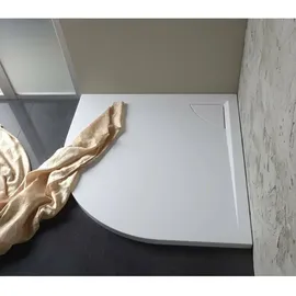 HAK LUssA Duschwanne mit Ablaufdeckel, Viertelkreis 90x90x4cm, R550