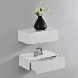 [en.casa] Nachtschrank Oslo 46 x 30 x 15 cm Weiß