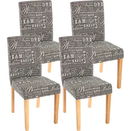 Mendler Esszimmerstuhl Littau Textil grau 4er Set
