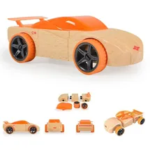 Moni Spielzeug-Auto Spielzeugautos Mini Buchenholz, verschiedene Modelle, ab 4 Jahre orange