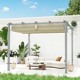 Outsunny Pergola 2,99 x 2,96 m Grau
