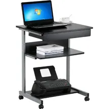 Yaheetech Schreibtisch Computertisch PC Tisch mit Schublade und 4 Rollen, 56 x 79 cm