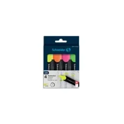 Textmarker Job, nachfüllbar, sortiert, 4er Karton-Etui