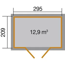 Weka Gartenhaus 226 2,95 x 2,09 m anthrazit