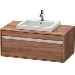 Duravit Ketho Waschtisch-Unterschrank KT679507979 100 x 55 cm, nussbaum natur, für Einbauwaschtisch mittig, 1 Auszug, wandhängend