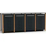 Mülltonnenverkleidung Typ-LD, 4x 120l, Türfarbe Anthrazit - Grau