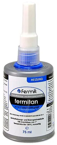 FERMITAN Heizung Dichtmittel - für Warmwasser-Heizung, Öl, Heizöl, Druckluft, Gase - Flasche 75 ml ** 100ml/16,92 EUR