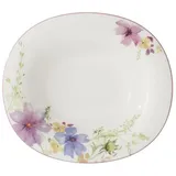 Villeroy & Boch Mariefleur Basic Ovaler Suppenteller 24 x 21 cm, Premium Porzellan, Weiß/Bunt