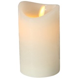 Boltze LED-Kerze Bino (ø 7,5 cm, Höhe 12 cm, Farbe cremeweiß, aus Wachs, Kerze mit Timer-Funktion) 1018880, Weiß