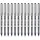 Uni-Ball eye fine UB-157E Tintenroller silber 0,4 mm, Schreibfarbe: schwarz, 12 St.