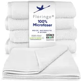 Moon 5er Pack Microfaser, Friseur, Handtücher, Salonhandtücher, ca. 70x130 cm von Floringo mit saugstarker Oberfläche (weiß)