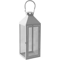 Mojawo Laterne Edelstahl, Glas 54x18x18cm, 1 Stück weiß
