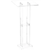 Vevor Podiumständer Rednerpult (1265 mm) aus Acryl, tragbarer Laptop-Schreibtisch mit breiter Lesefläche & Ablagefläche & Buchstopper, bodenstehend, für Klassenzimmer Hochzeiten Konferenzen