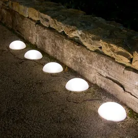 Lumi Jardin Solarleuchte Kunststoff ∅15cm 5er Set weiß