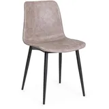 Esszimmerstuhl Kyra, Metallgestell pulverbeschichtet, modern, beige schwarz, Kunstleder Bezug