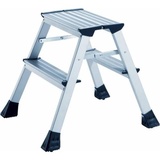 Trittleiter aus Aluminium 2-stufig 150kg Höhe 43cm silber