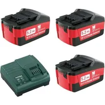 Metabo Basis-Set Li-Power 3 x 5,2 Ah + Schnellladegerät 685048000