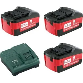 Metabo Basis-Set Li-Power 3 x 5,2 Ah + Schnellladegerät 685048000