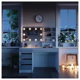 Vicco Schminktisch Sherry Weiß Hochglanz 120 x 75 cm mit LED Beleuchtung, und Spiegelregal