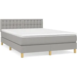 vidaXL Boxspringbett 140 x 200 cm Hellgrau