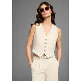 LAURA SCOTT LAURA SCOTT, Damen, Gr. 36, beige, Obermaterial: 80% Polyester, 16% Viskose, 4% Elasthan. Futter: 100% Polyester, unifarben, figurbetont, V-Ausschnitt, Westen Anzugweste, im trendigen Look