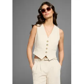 LAURA SCOTT LAURA SCOTT, Damen, Gr. 36, beige, Obermaterial: 80% Polyester, 16% Viskose, 4% Elasthan. Futter: 100% Polyester, unifarben, figurbetont, V-Ausschnitt, Westen Anzugweste, im trendigen Look
