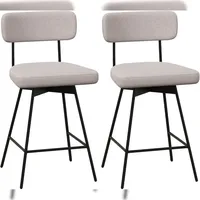 Costway Set Barhocker mit Rückenlehne & Fußstütze