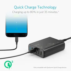 Anker PowerPort Speed 63W Quick Charge 3.0 5-Port USB Ladegerät USB schwarz